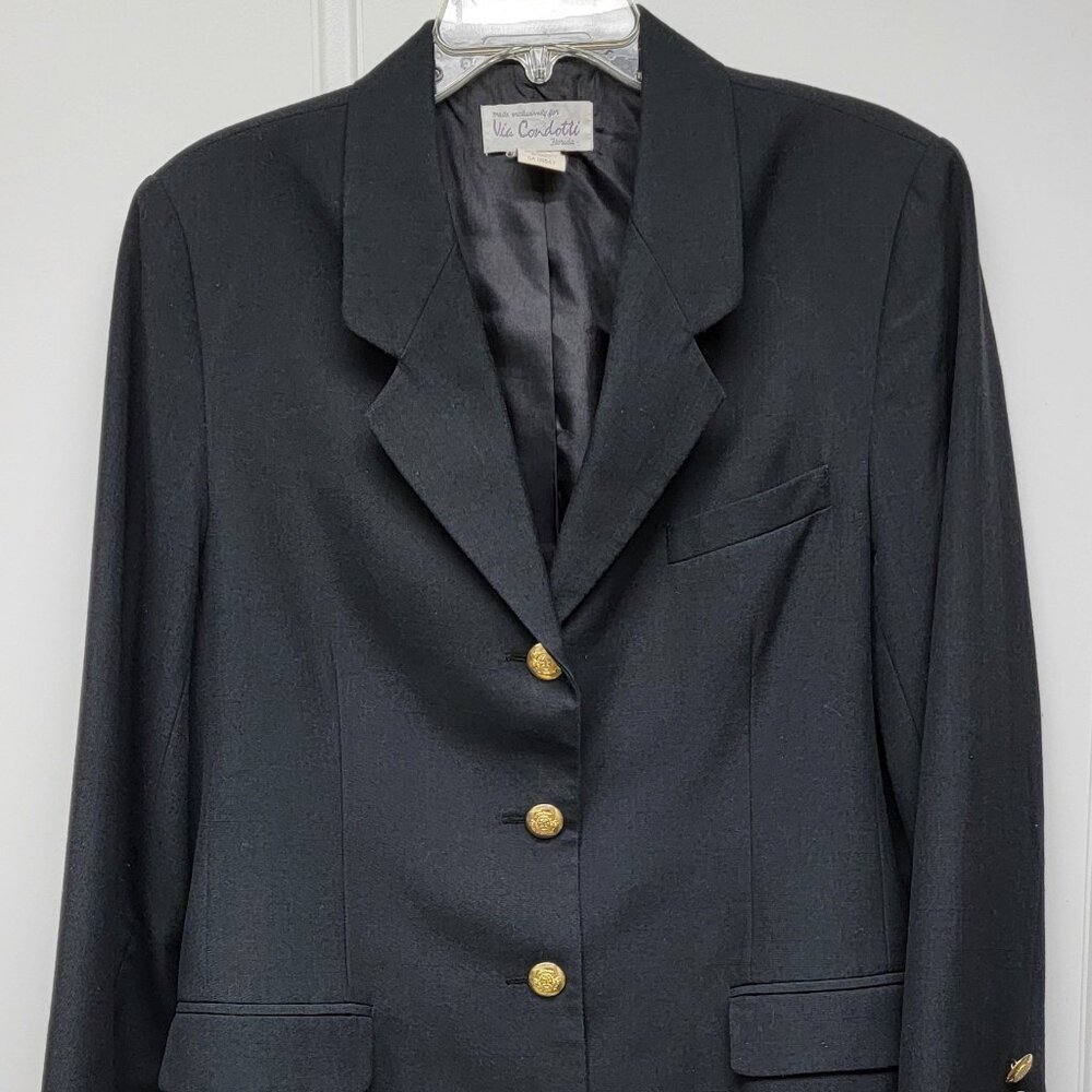 Via Condotti Florida Black Blazer Women's Size 14